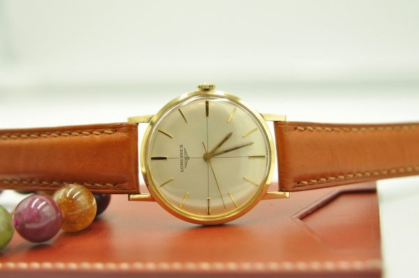 dong ho vintage longines vang duc 18k truc tung hoanh may co len cot tay size 34 1