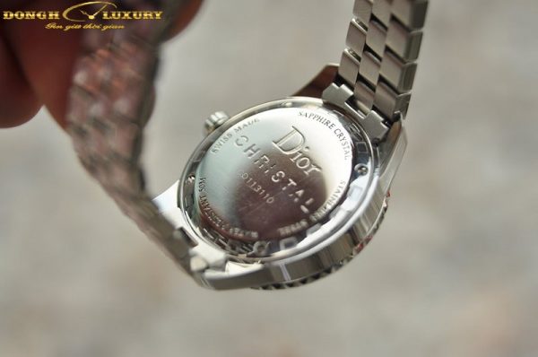 christian dior christal date cd113110 pink sapphire diamond mop 33mm watch 6