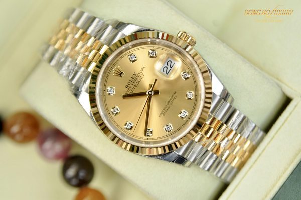 dong ho rolex datejust 126233 coc so kim cuong size 36mm demi vang 1