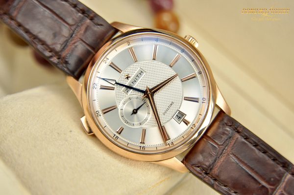 dong ho zenith 18 2130 682 02 c498 captain dual time size 40mm 6