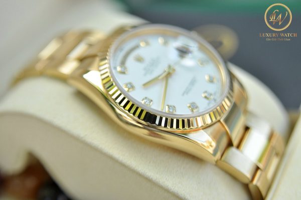 dong ho rolex day date 118238 oyster perpetual vang duc 18k mat trang size 36mm 3